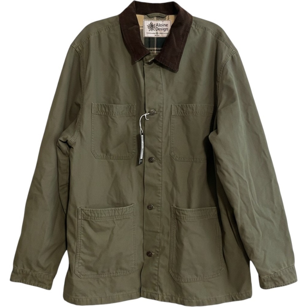 Alpine Design Mens XXL Chore Jacket Vintage Olive Green Plaid Lined ADM24707 NWT